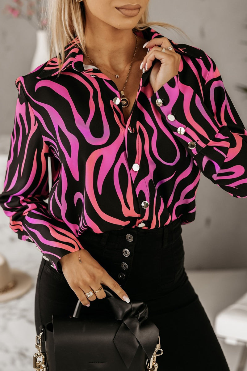 Women's Loose Casual Printed Long Sleeve Shirt