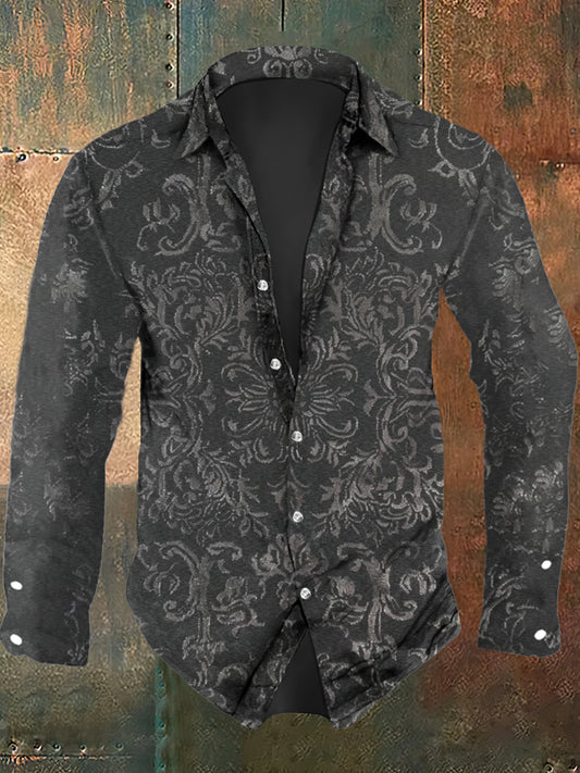 Men's Vintage Floral Print Casual Shirt