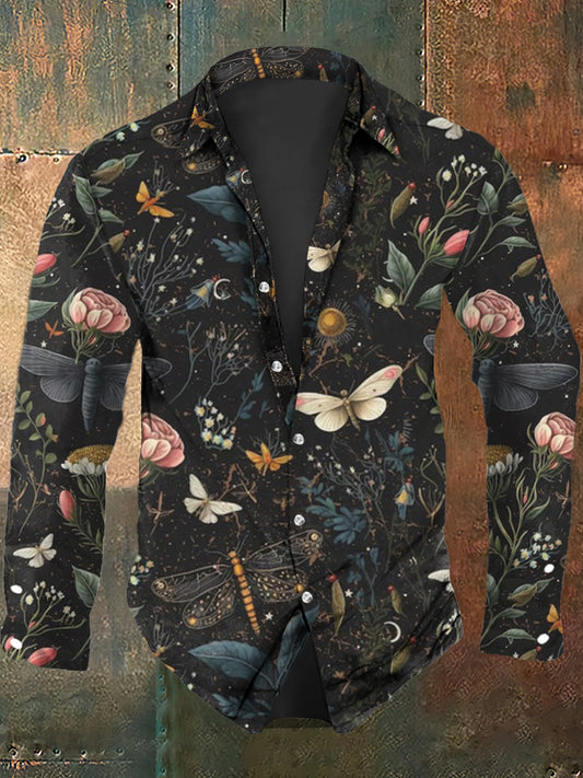 Men's Vintage Floral Print Casual Shirt