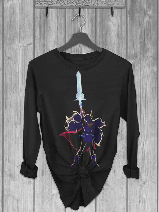 Unisex Myth Knight Printed Casual Long Sleeve T-Shirt