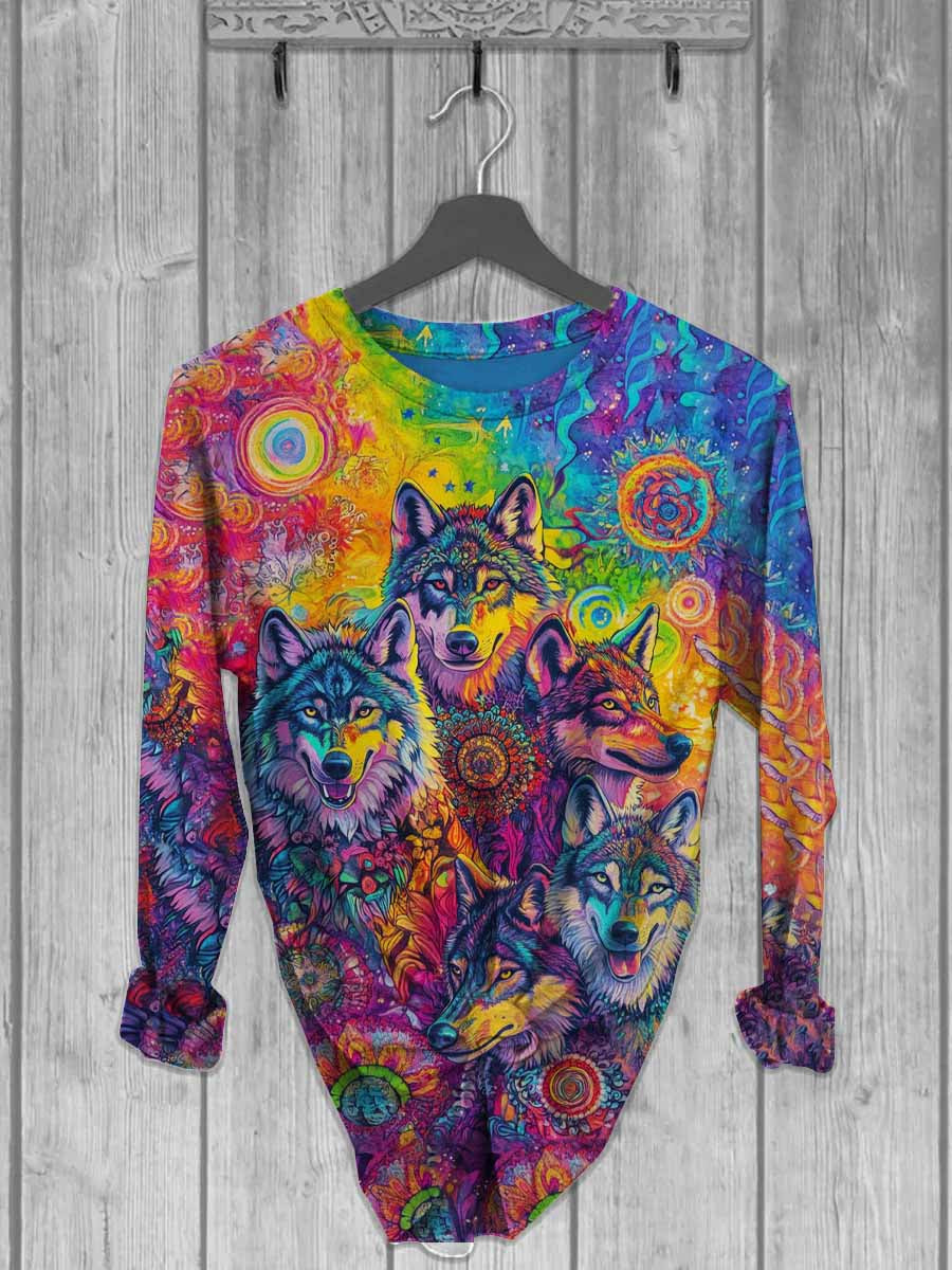 Unisex Wolfpack Casual Long Sleeve T-Shirt