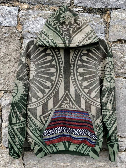 Unisex Vintage Colors Mandala Print Hoodie