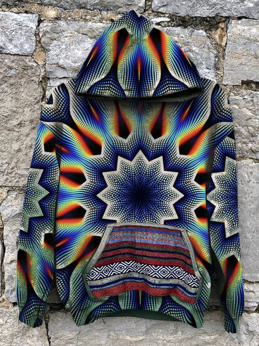 Unisex Vintage Colors Mandala Print Hoodie