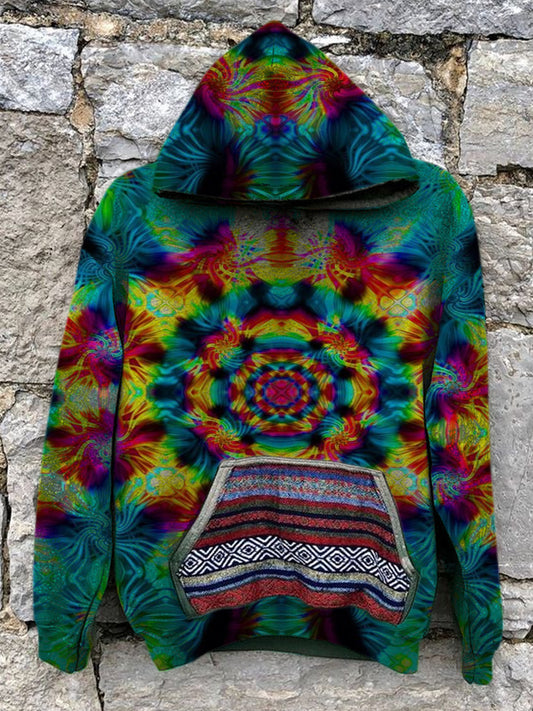 Unisex Vintage Colors Mandala Print Hoodie