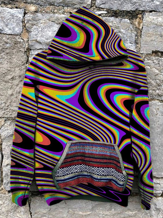 Unisex Vintage Color Art Graphic Print Hoodie