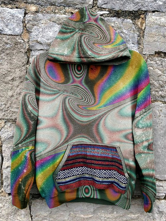 Unisex Vintage Color Art Graphic Print Hoodie