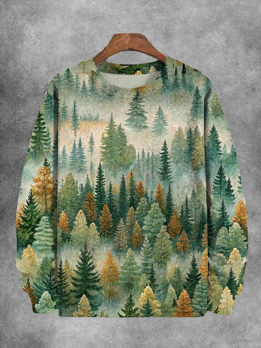 Unisex Forest Print Casual Sweatshirt