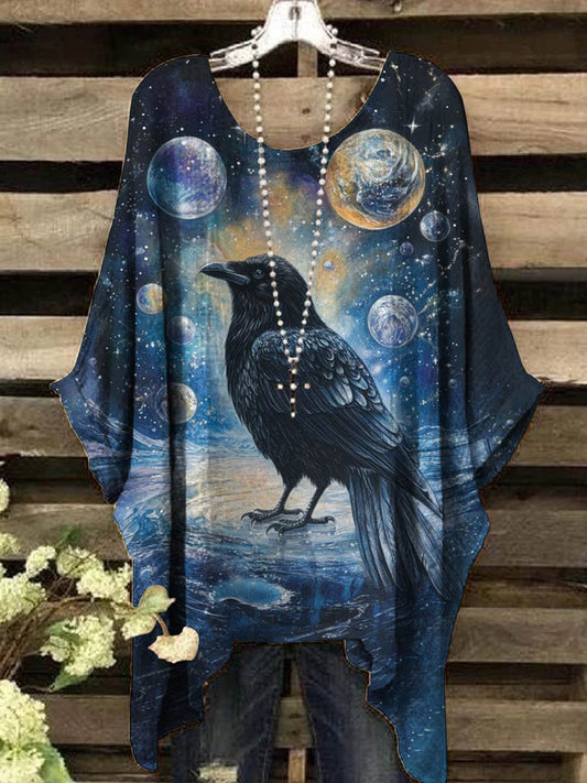 Women's Starry Raven Print Top