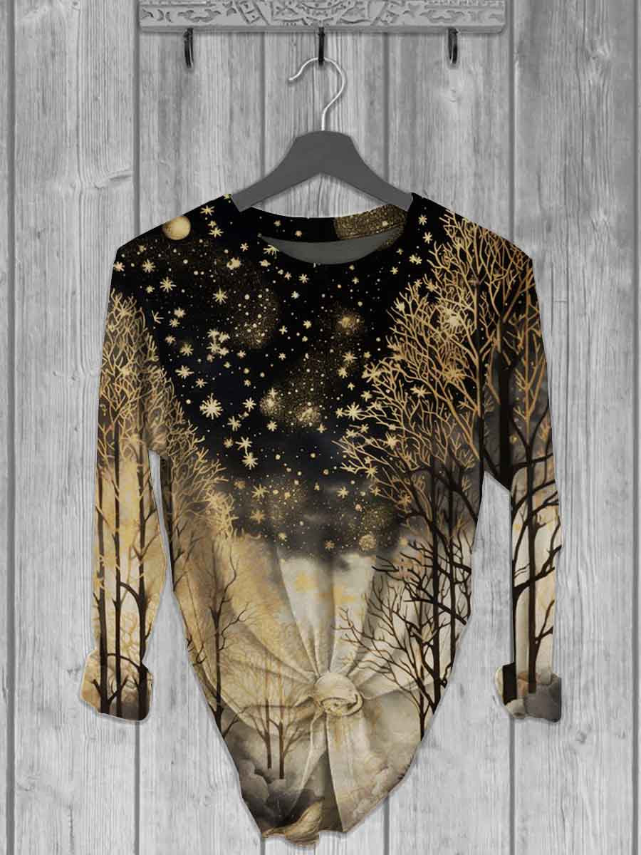 Unisex Christmas Print Casual Long Sleeve T-Shirt