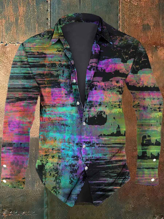 Men's Colorful Abstract Print Casual Shirt