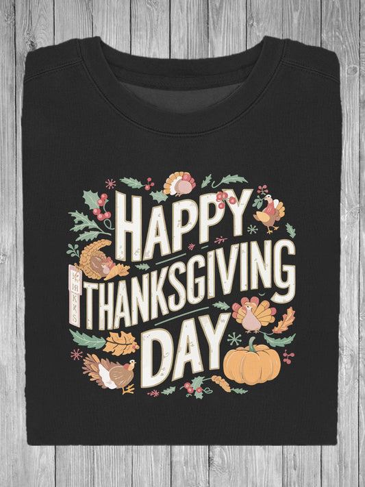 Unisex Thanksgiving Printed Casual Sweatshirt