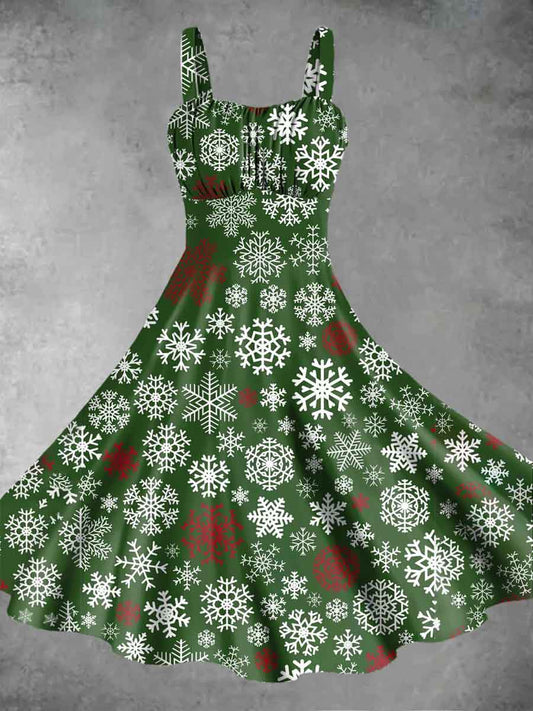 Women's Christmas Print Sling Dress