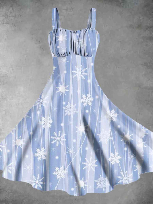 Women's Christmas Snowflake Suspender Dress