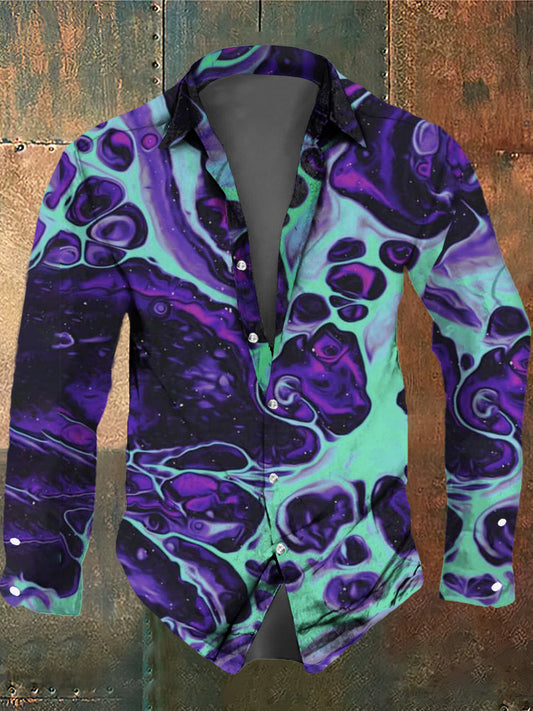 Men's Fantasy Magic Print Casual Long Sleeve Shirt